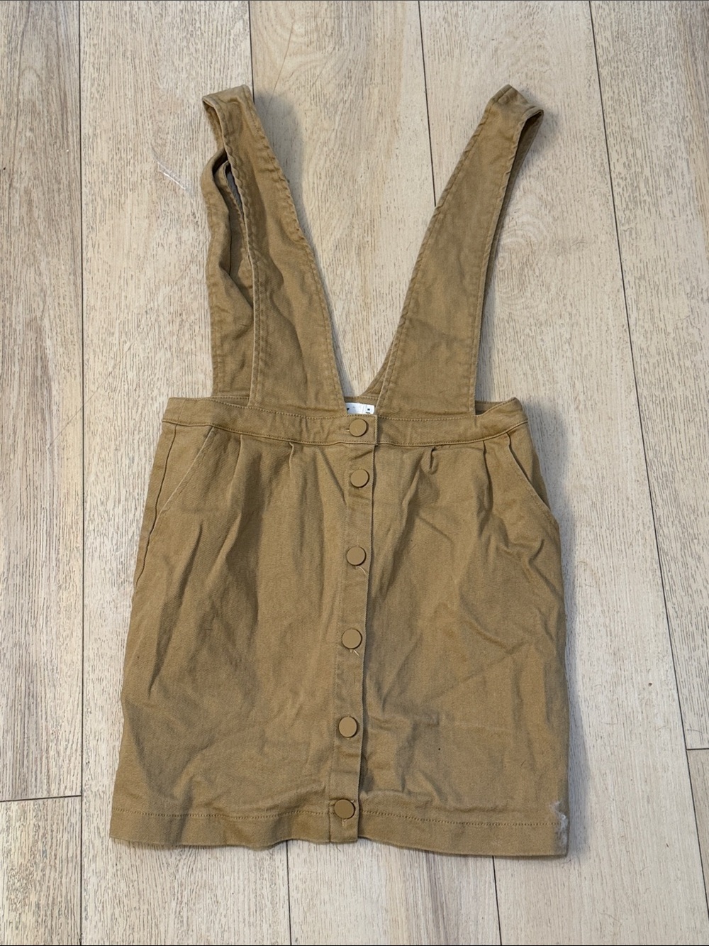 Mod Ref Tan Button Front Overall Skirt Women’s Size Medium